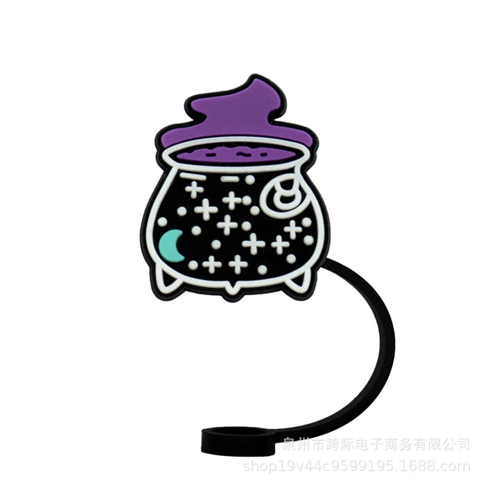 Wholesale New straw cover silicone dust cap plug magic fun cartoon straw cap anime straw accessories