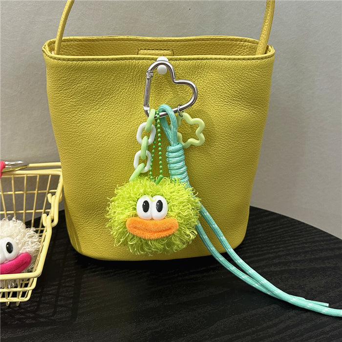 Wholesale Cute cartoon plush toy pendant, keychain, backpack, woven rope
