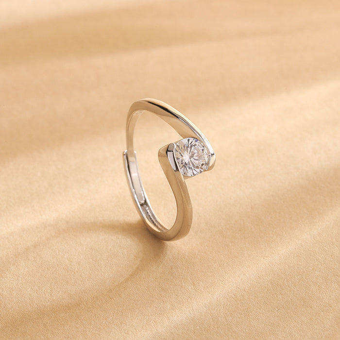 Wholesale Pure silver Mozambique diamond ring, simple and versatile bracelet