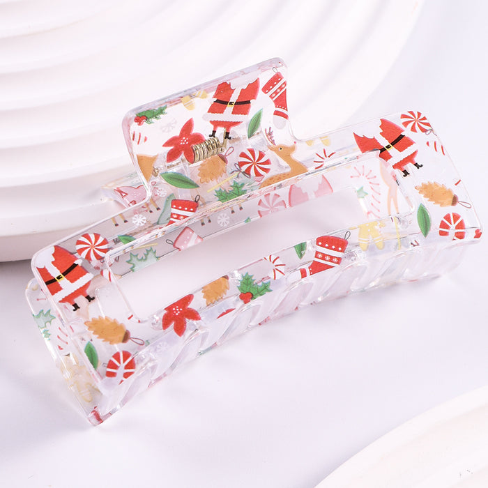 Wholesale Christmas Halloween Transparent Printed Plastic Hairpin JDC-HC-Fengp006