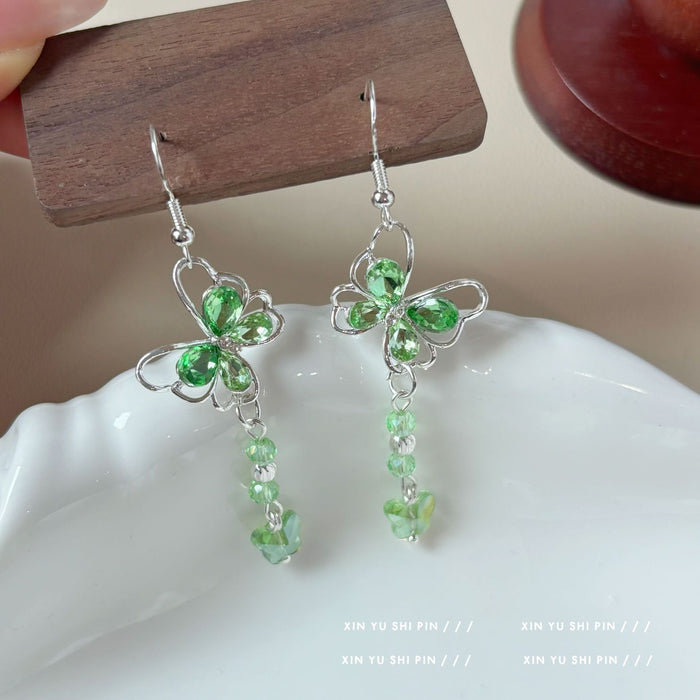 Wholesale Green butterfly earrings, new tassel earrings