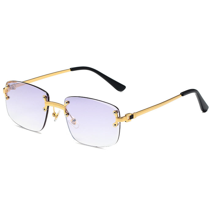 Wholesale  Rimless Trim Spring Foot Sunglasses Women's  Gradient Sunglasses Men's