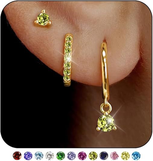Wholesale Brass genuine gold electroplated earrings niche set earrings three piece set earrings buckle earrings