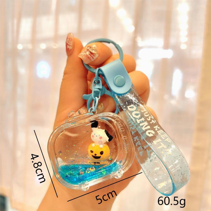Wholesale Cartoon Acrylic Floating Quicksand Bottle Keychain JDC-KC-ShuoT032