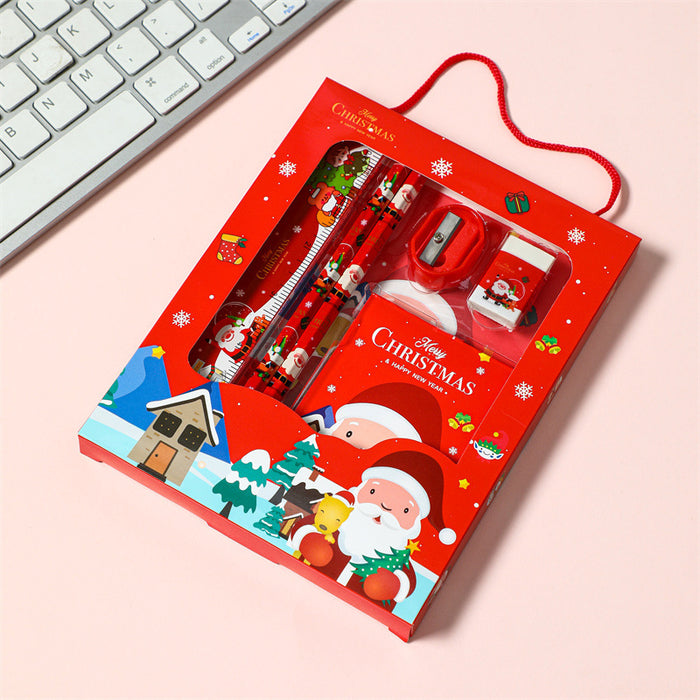 Wholesale Christmas portable 6-piece student stationery gift box set children' s Christmas small gifts gift prizes kindergarten