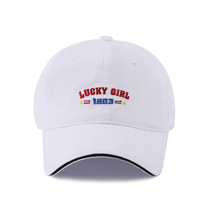 Wholesale Embroidered letter soft top baseball cap with sun protection and wide brim duckbill cap