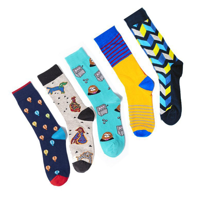 Wholesale Mid-calf all-season color-blocked socks