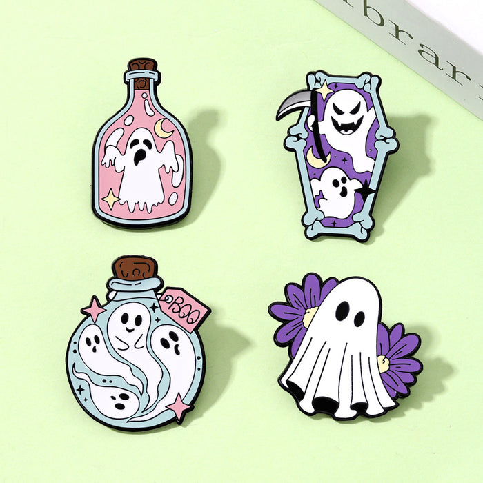 Wholesale  Badge Ghost Demon Cute Cartoon Holiday Decoration Clothes Bag Accessories Oil Drop Zinc Alloy Brooch
