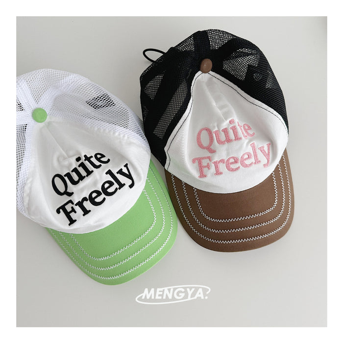 Wholesale Children's thin breathable mesh duckbill cap, travel sun protection and sunshade cap, parent-child baseball cap