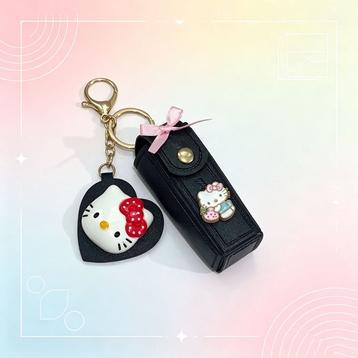Wholesale Cartoon Lipstick Holder Keychain Bag Charm Cosmetic Mirror Decorative Accessory
