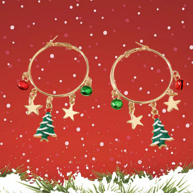 Wholesale Christmas Cartoon Cute Alloy Earrings JDC-ES-JunJie007