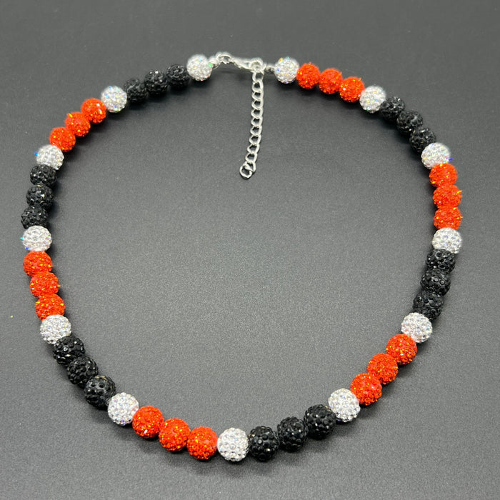 Wholesale Baseball necklace hip hop colorful diamond ball jewelry necklace