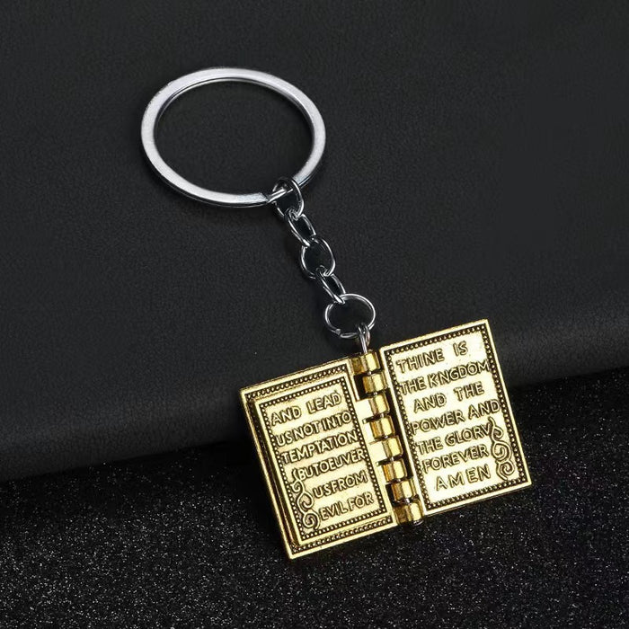 Wholesale Small niche design, flip page bag, keychain, creative retro cross pendant, pendant