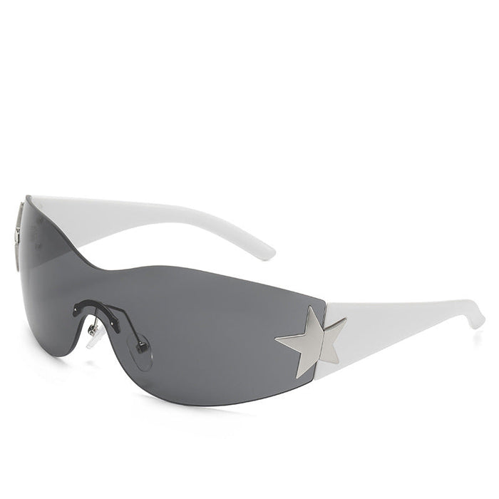 Wholesale Sunglasses integrated pilot sunshade sunglasses pentagram glasses