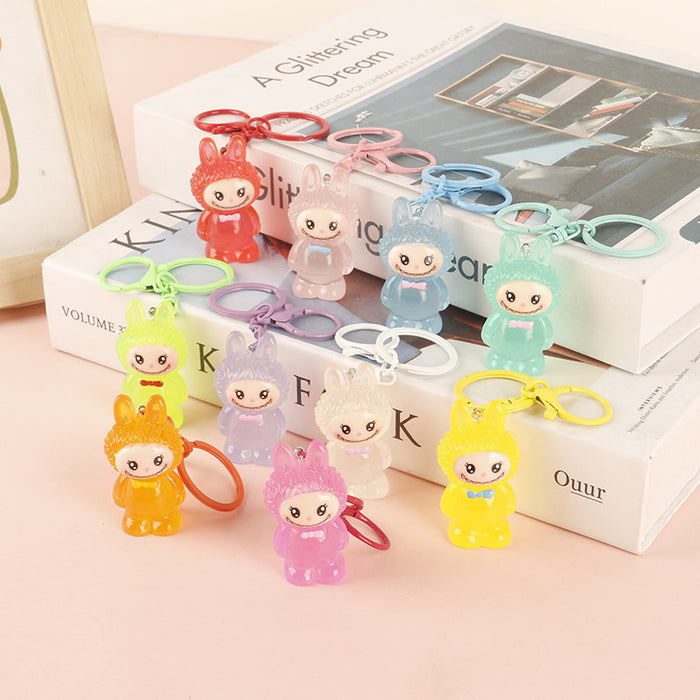 Wholesale Creative Cartoon Keychain Pendant Resin Luminous Doll Accessories Small Gifts Wholesale