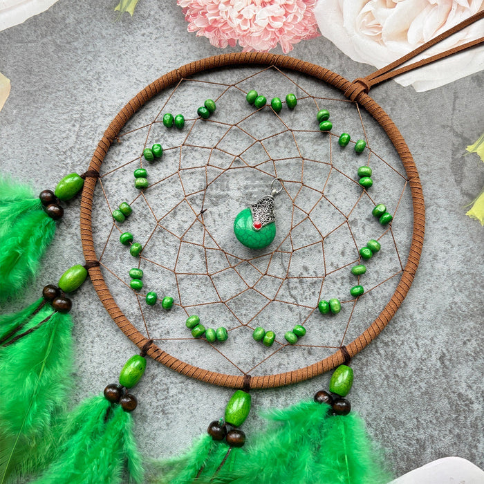 Wholesale Feather Dream Catcher Turquoise Black Wall Hanging Decorative MOQ≥2