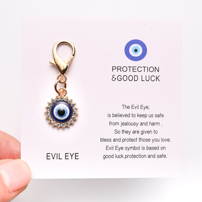 Wholesale Diamond-encrusted devil' s eye keychain