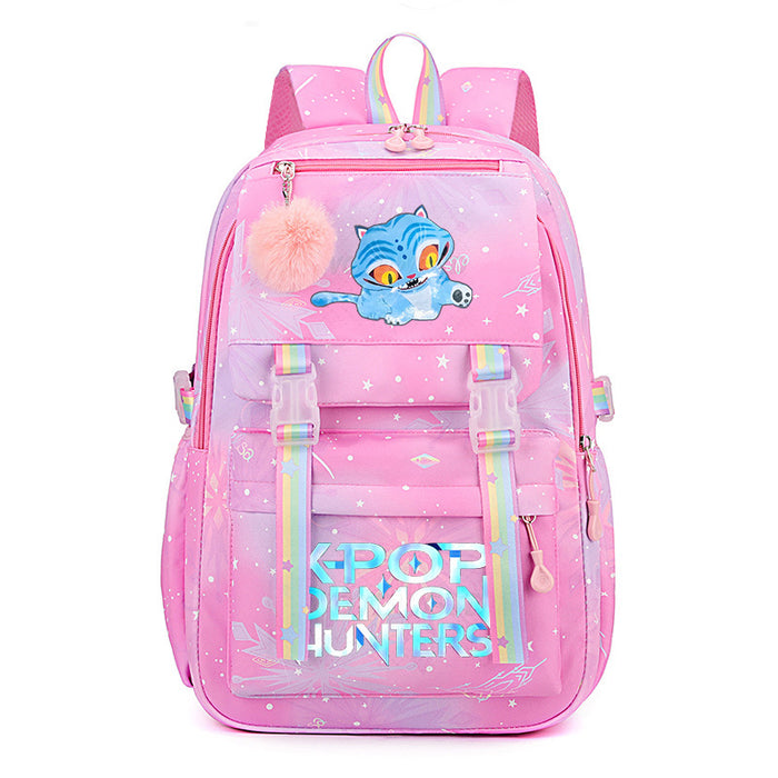 Wholesale Cartoon-themed printed student backpack rainbow double-shoulder bag