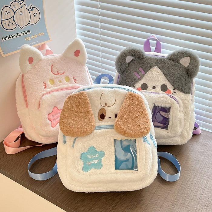 Wholesale Cute cartoon plush backpack bags for girls