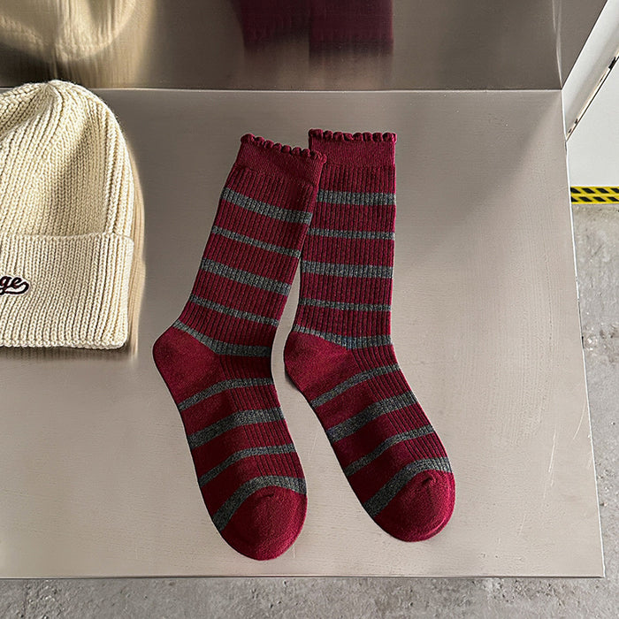 Wholesale Red socks with a pile of socks and polka dots