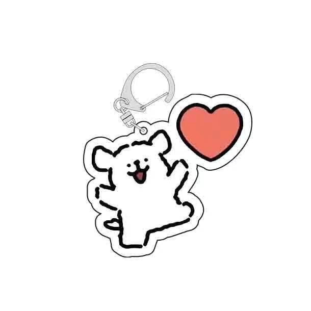 Wholesale Cartoon line puppy keychain acrylic pendant cute