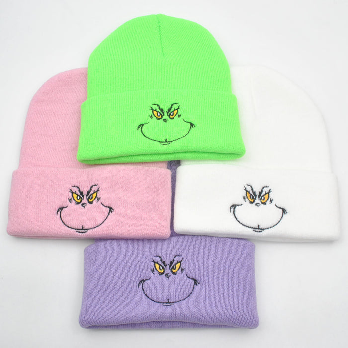 Wholesale Autumn and Winter Acrylic Cartoon Embroidery Knitted Beanie JDC-FH-PeiN015