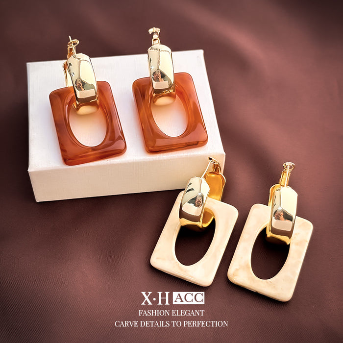 Wholesale Silver Needle  Retro Geometric C- shaped Ear Ring