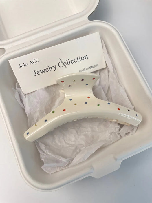 Wholesale Diamond studded solid color grip clip, simple temperament, back of the head hair clip, versatile shark clip