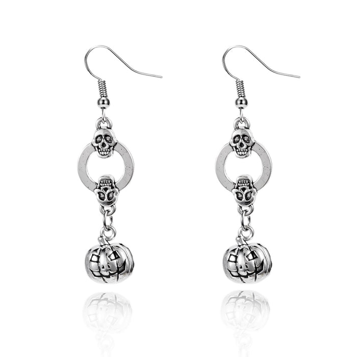 Wholesale Exaggerated  Earrings Exaggerated Dark Style Skull Bat  Pendant Earrings