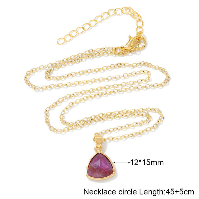Wholesale Triangular stone pendant necklace