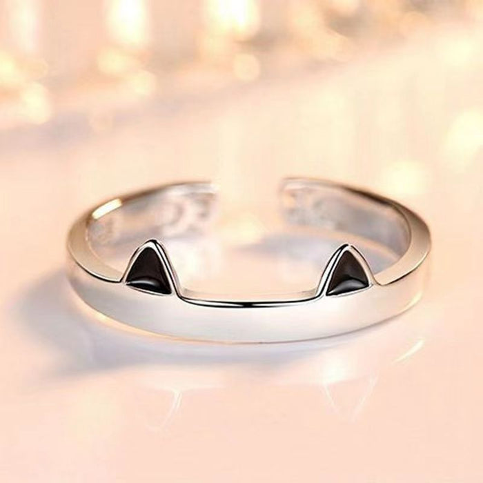 Wholesale Ring Alloy Cute Cat Ear Opening JDC-RS-YiY003