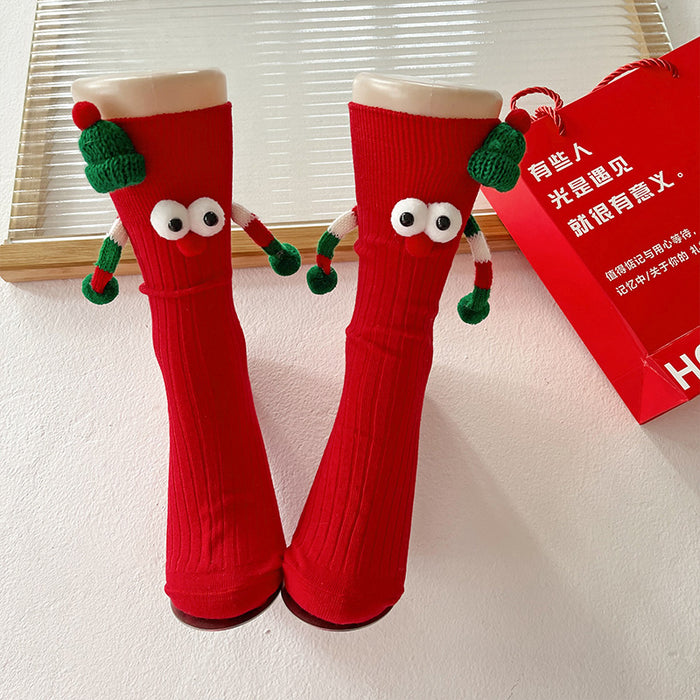 Wholesale  socks female Red couple gift mid-calf socks New Year cute