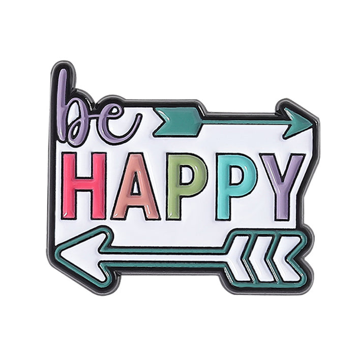 Wholesale Cartoon inspirational English quote brooch