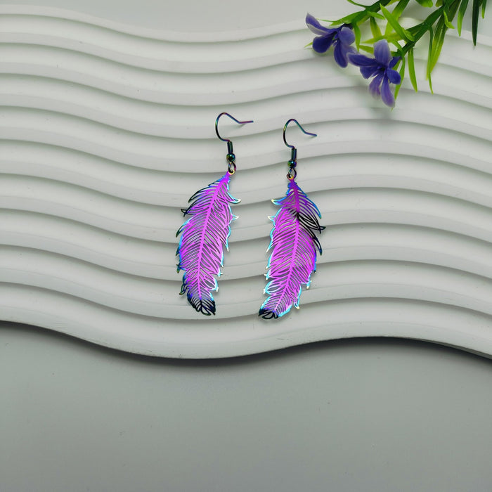 Wholesale Leaf Computer Tablet Acrylic Earrings JDC-ES-QiYu006