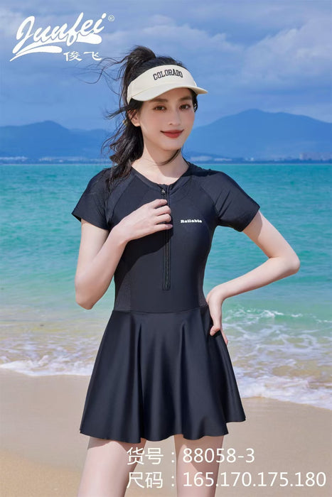 Wholesale New high-end one-piece flat corner fashionable skirt style conservative hot spring swimsuit