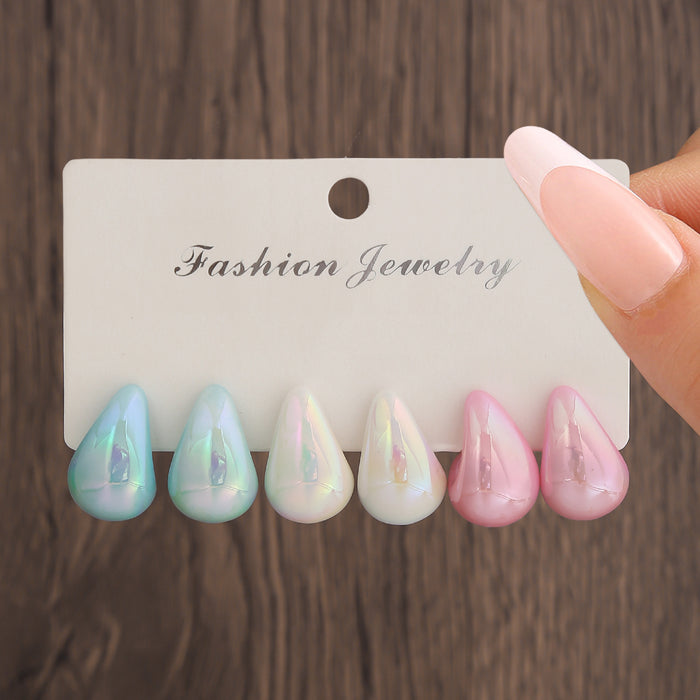 Wholesale Colorful water droplet earrings, fashionable and luxurious style earrings