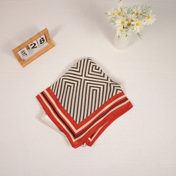 Wholesale Cotton and Linen Hand Feel Small Square Scarves Small Fragrant Style Striped Small Scarves Fashionable Women's Headscarves JDC-SS-MC004