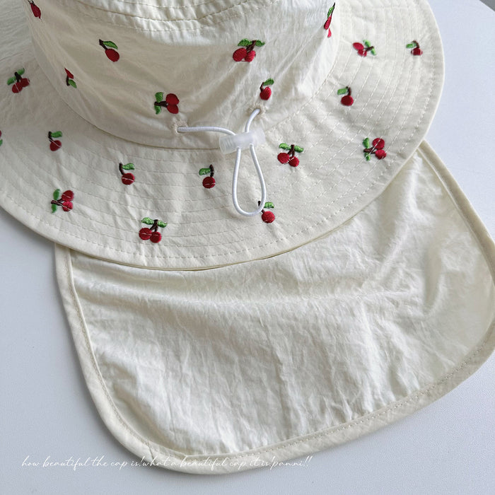 Wholesale Quick drying thin children's sunshade hat for travel, baby big brim neck protection, sun protection fisherman hat