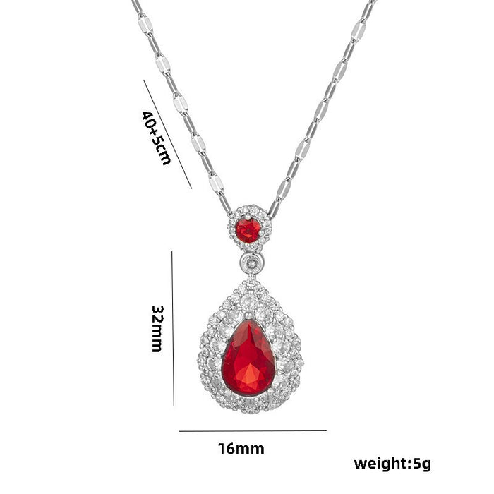 Wholesale  micro inlaid zircon full zirconium emerald necklace women