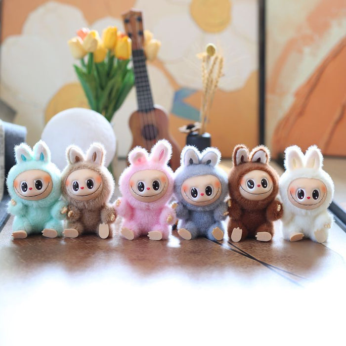 Wholesale Cute and cute second generation vinyl rabbit pendant plush toy doll school bag pendant keychain doll doll