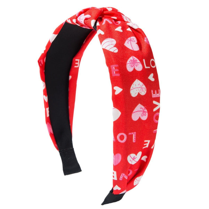 Wholesale Valentine' s Day 3-pack fabric printed letter heart headbands