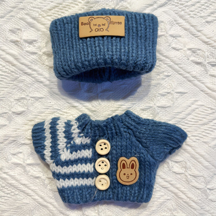Wholesale Sitting Party Baby Clothes Clothes Bear Button Winter Sweater Hat Set
