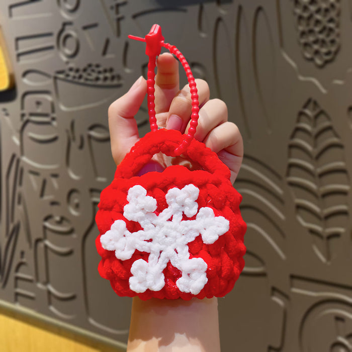 Wholesale Christmas hand-woven wool bag,  earphone bag,  mini coin purse,   pendant