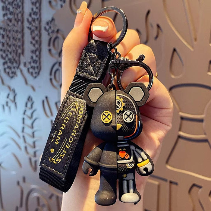 Wholesale Silicone Creative Semi-Anatomy Mechanical Bear Keychain