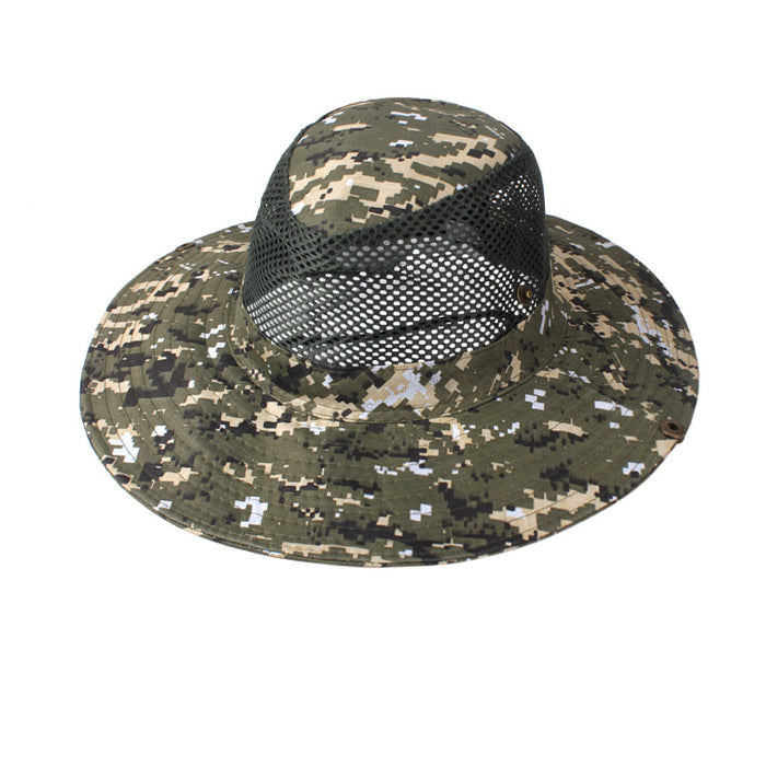 Wholesale Outdoor Camouflage Mesh Hat Round Brim Fishing Hat JDC-FH-DG015