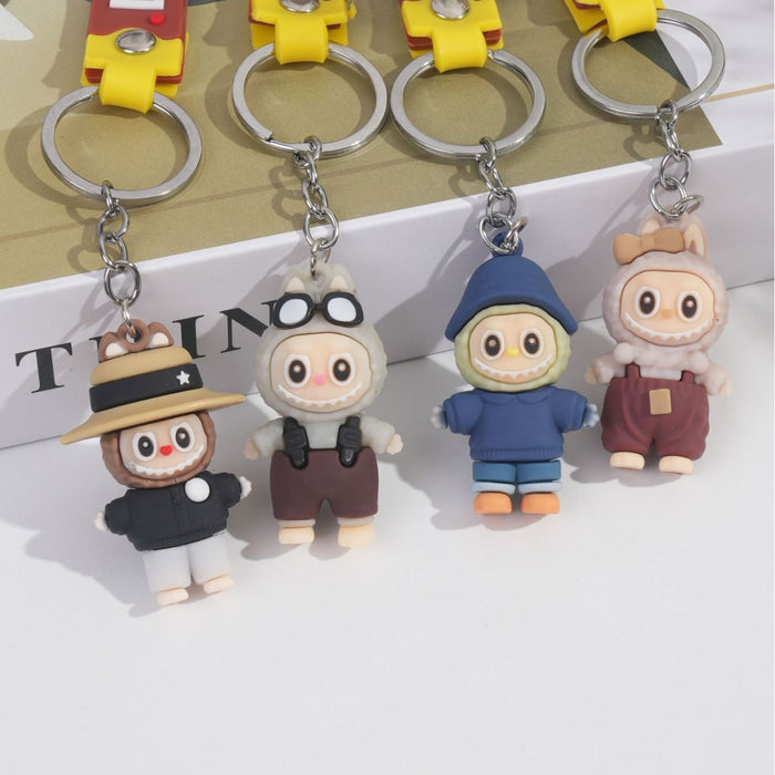 Wholesale Cartoon straw hat sheep keychain