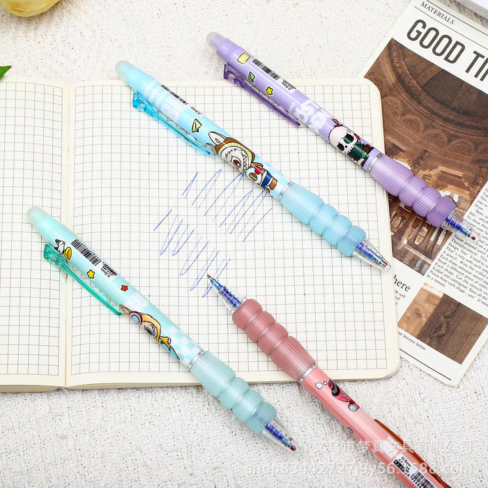 Wholesale 4pcs Erasable pen,  gel pen,  side-press brush pen,  cute cartoon,  student essential pen
