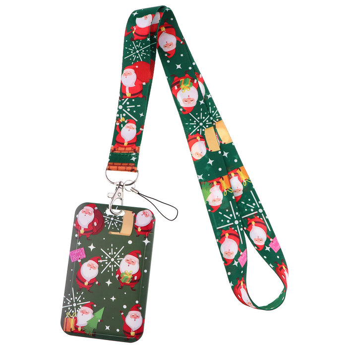 Wholesale 3 pcs  Double-sided printed polyester long rope webbing hard case protective case keychain