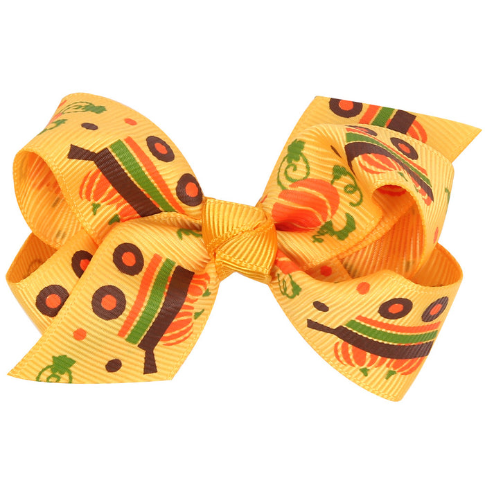 Wholesale Halloween Cartoon Print Bow Hairpin JDC-HC-QiuN014