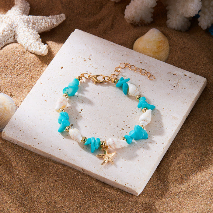 Wholesale Shell Bohemian Necklace and Bracelet Set Star and Sea Motif Jewelry